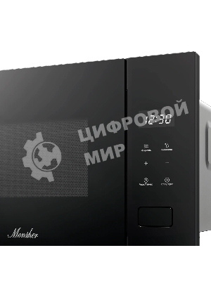 Встраиваемая микроволновая печь MONSHER MMH 1115 Noir, High-Tech, 15 л, мощность 600 Вт, 5 уровней мощности, размораживание, сенсорное управление, черный