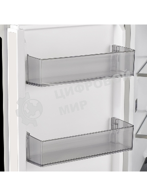 Холодильник Maunfeld MFF192NFB01 Inverter черный стекло трехкамерный 334/184л морозилка снизу, No Frost, Side by Side