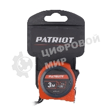 Рулетка PATRIOT MTP-3-16, магнит, 2сторон.зацеп, антиблик.нейлон.покрытие, крупн.шрифт, двусторон.белая лента, 3м*16 мм