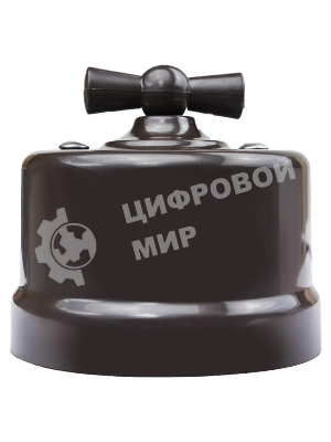 Выключатель проходной поворотный Bironi B1-201-22 1-кл. ОП Лизетта 10А IP20 ретро 4 полож. ABS-пластик коричневый