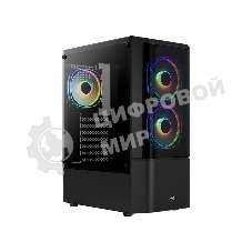Компьютерный корпус MidTower Aerocool/Formula Quantum-G-BK-v2 черный без Б/п, ATX 3FRGb Fan on front panel