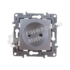 Розетка 2К на винтах, защ. шт., алюминий ETIKA 