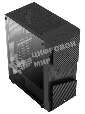 Корпус Aerocool/Formula Menace Saturn RGB-G-BK-v1 (3xUSB, 2xAudio, 0.5 мм, 120 мм FAN, прозрачная стенка-закаленное стекло, mATX
