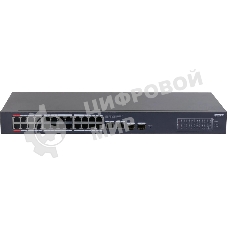 Коммутатор Dahua DH-CS4228-24GT-375 (L2) 24x1 Гбит/с 2xКомбо (1000BASE-T/SFP) 2SFP 24PoE 375W управляемый