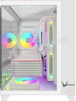 Компьютерный корпус AeroCool/Formula Crystal Z9ML Floe белый без БП mATX 4x120мм 2xUSB 3.0 1xUSB3.1 audio bott PSU