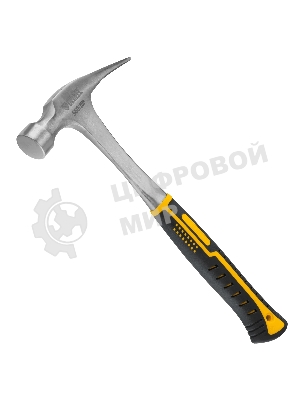 Молоток-гвоздодер Denzel 560 г, цельнометаллический, двухкомпонентная рукоятка