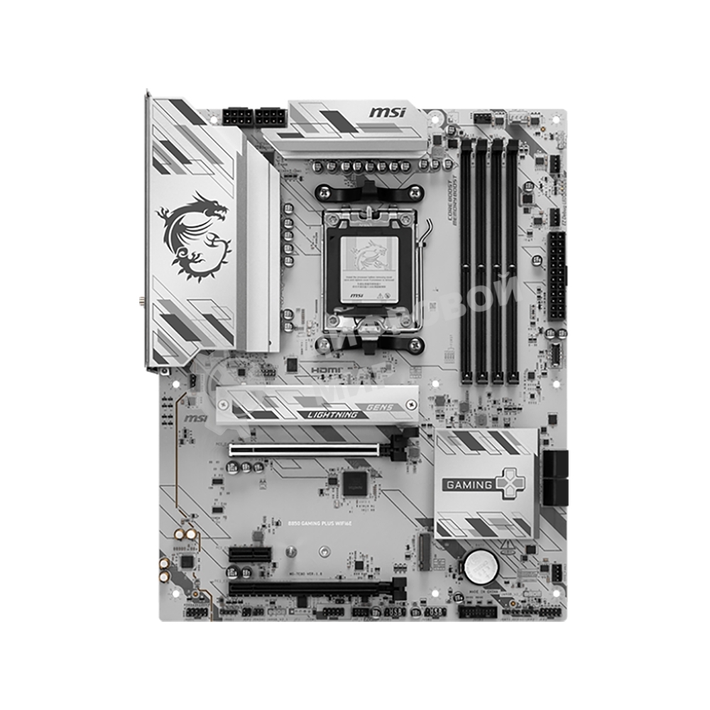 Материнская плата MSI B850 GAMING PLUS WIFI6E, AM5, AMD B850, 4xDDR5, 4xSATA, 2xM.2, 1xPCIe 4.0 x16, 1xPCIe 4.0 x4, 1xPCIe 3.0 x1, 1xDP, 1xHDMI, 1x2.5Gb LAN, Wi-Fi 6E, Bluetooth 5.3, 1xUSB-C 10Gbps, 3xUSB-A 10Gbps, 4xUSB-A 5Gbps, 2x3.5 мм, 7.1, ATX