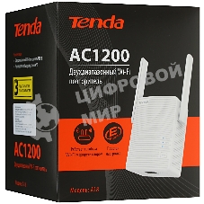 Двухдиапазонный усилитель беспроводного сигнала Tenda A18 Pro AC1200, 2,4/5 ГГц, 1167 Мбит/с, внешние антенны 2х3dBi