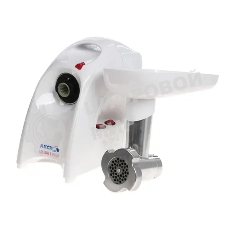 Мясорубка электрическая Аксион М41.04 белый, 1700 Вт, 2.0 кг/мин, реверс, защита от перегрузки, насадки - 4