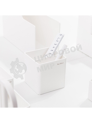 Подставка Deli ENS011белый Nusign 2 отделения для письменных принадлежностей, 84х84х86мм, белый, пластик