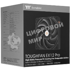 Комплект вентиляторов для корпуса Thermaltake TOUGHFAN EX12 Pro (3 шт.) черный, 120 мм, 2000 об/мин, 29.8 дБ, 4 pin