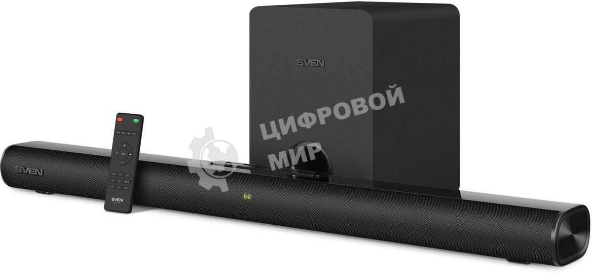 Саундбар SVEN SB-2150A черный (2 x 40W, Bluetooth сабвуфер 100W, пульт ДУ, LED-дисплей, HDMI, USB)
