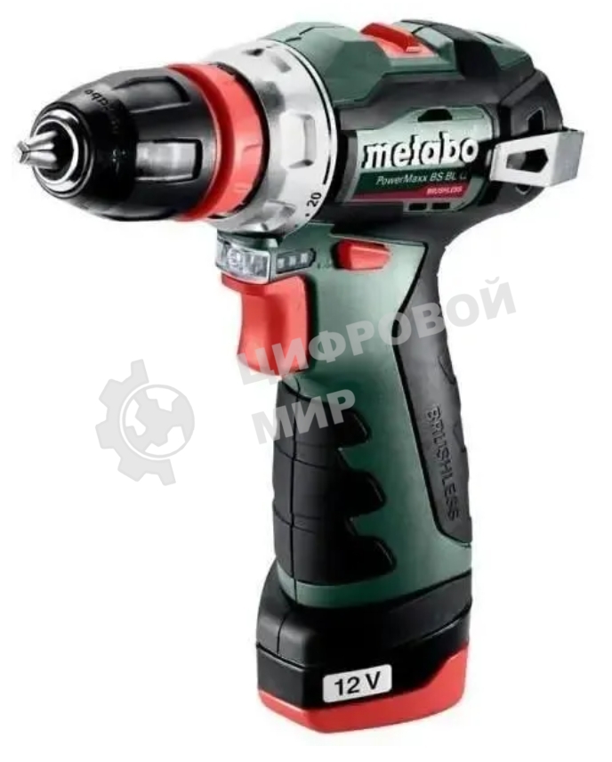 Дрель-шуруповерт Metabo PowerMaxx SB Basic 600385710, 12 В, 2 Ач, 34 Нм, щеточный, ударный