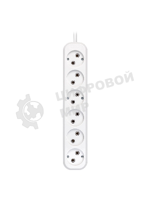 Удлинитель Smartbuy, 6 гнезд 5 метров 10А/2,2 кВт без заземления ПВС 2х1,0 (SBE-10-6-05-N)