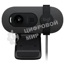 Веб-камера Logitech HD Webcam Brio 90 графитовый 2Mpix (1920x1080) USB 2.0 с микрофоном (960-001581)