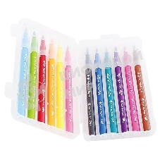 Фломастеры Deli EC10304 Color Emotion кисть, смываемые, 12 цветов, пластиковый пенал (12шт)