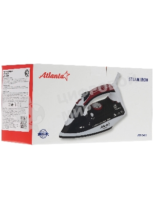 Утюг Atlanta ATH-5493 черный/белый/красный, 2000 Вт, 32 г/мин, 86 г/мин, 200 мл