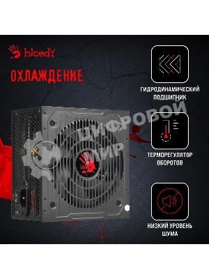 Блок питания Bloody BD-PS700W, 700Вт, 80 PLUS WHITE, 120мм, черный