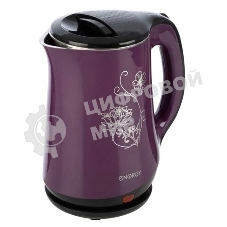 Чайник электрический Energy E-265 1.8 л,двойной корпус,фиолетовый,1500 Вт, (164127)
