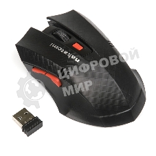 Мышь беспроводная Nakatomi MRON-04U черный, 1600 dpi, радиоканал, USB, кнопки - 6
