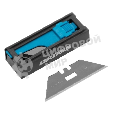 Лезвия Gross 79377, 19 мм, SK2 Black, трапециевидные, выдвижной пластиковый пенал, 10 шт.