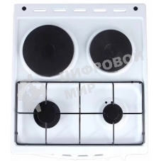 Плита комбинированная Flama RK 2211 белый, конфорок 4 шт, духовка 50 л, 50 см x 85 см x 60 см