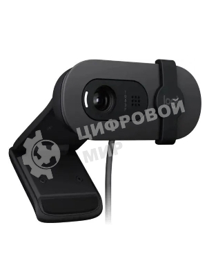 Веб-камера Logitech HD Webcam Brio 90 графитовый 2Mpix (1920x1080) USB 2.0 с микрофоном (960-001581)