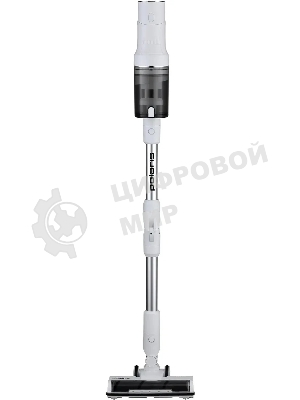 Пылесос вертикальный Polaris Fusion PVCS 4010 белый, питание от аккумулятора, 150 Вт, уборка сухая/влажная, пылесборник 0.45 л