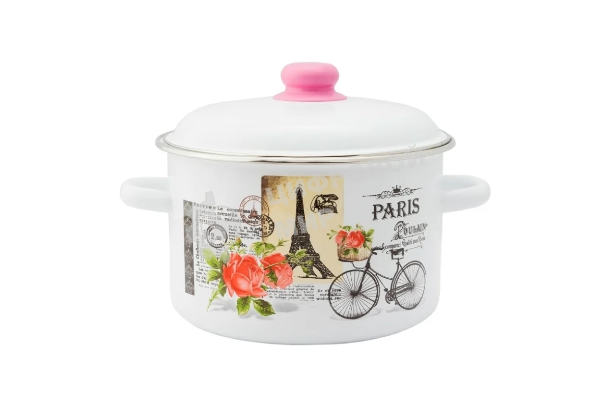 Кастрюля Appetite 1RD181М Париж эмалированная сталь, цилиндрическая 3 л