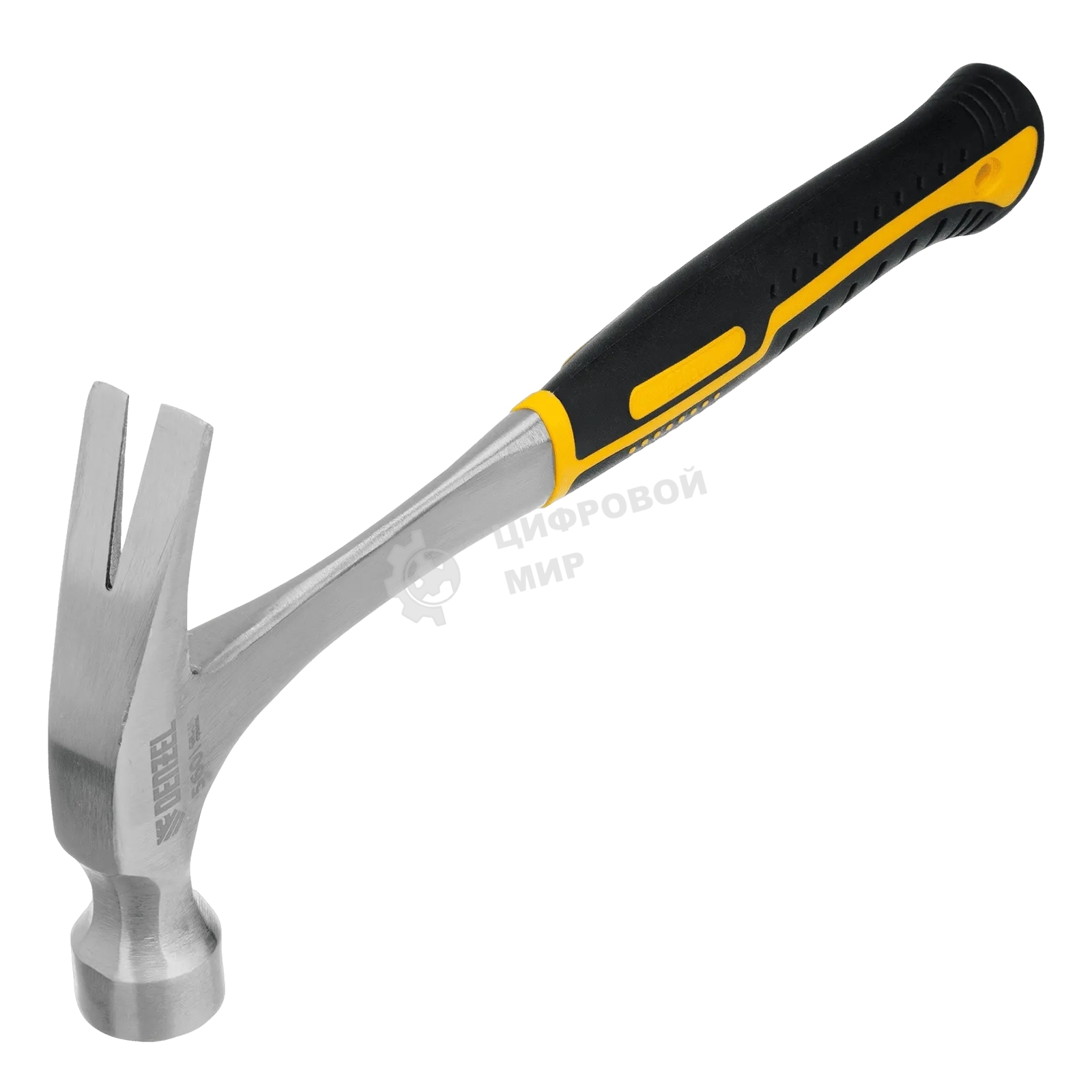 Молоток-гвоздодер Denzel 560 г, цельнометаллический, двухкомпонентная рукоятка