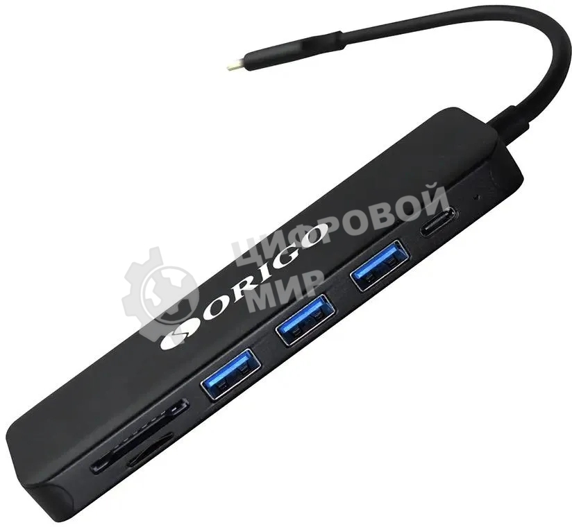 USB-концентратор ORIGO USB-C, 3xUSB 3.0, 1xUSB-C/PD 3.0, 1xHDMI, слот SD/TF/microSD