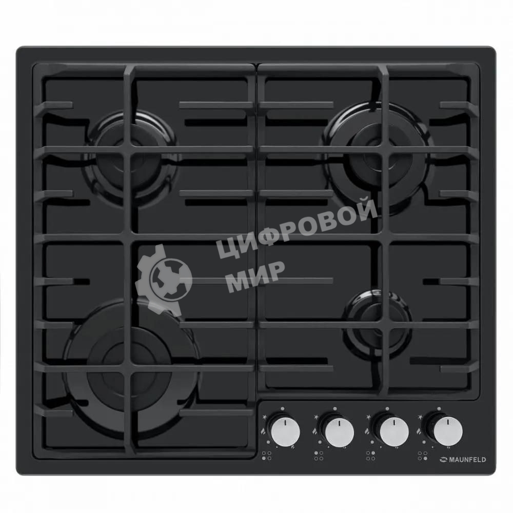 Газовая варочная панель Maunfeld EGHE.64.6CB/G, 4 конфорки, эмалированная сталь, черный