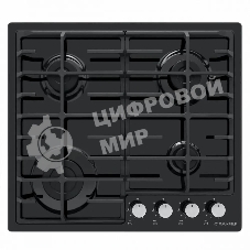 Газовая варочная панель Maunfeld EGHE.64.6CB/G, 4 конфорки, эмалированная сталь, черный
