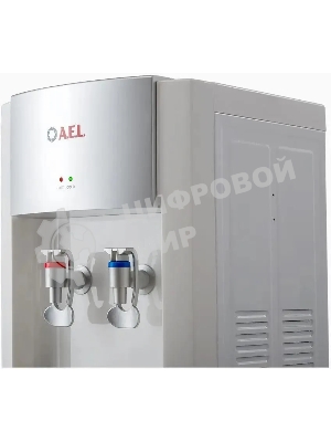 Кулер для воды LD-AEL-28c, напольный, НАГРЕВ/ОХЛАЖДЕНИЕ ЭЛЕКТРОННОЕ, шкафчик 10 л, 2 крана, белый/серебристый, 00257