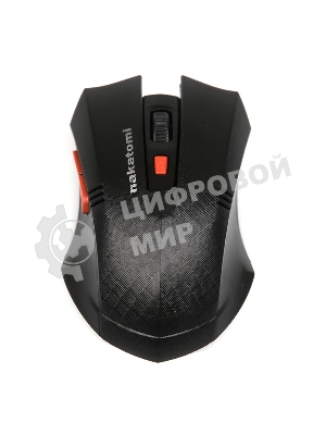Мышь беспроводная Nakatomi MRON-04U черный, 1600 dpi, радиоканал, USB, кнопки - 6