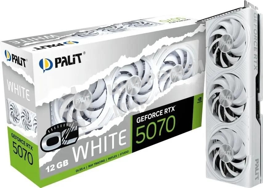 Видеокарта Palit NVIDIA GeForce RTX 5070 PA-RTX 5070 белый OC 12ГБ GamingPro, GDDR7