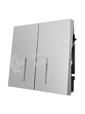 Выключатель 2-кл. с индик. СП ZIMA IP20 10А безвинт. зажим серый матовый LEZARD 704-7488-112QC