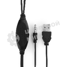 Акустическая система Gembird SPK-204, черный МДФ,2х3 Вт, регулятор громкости, USB