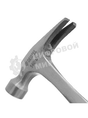 Молоток-гвоздодер Denzel 560 г, цельнометаллический, двухкомпонентная рукоятка