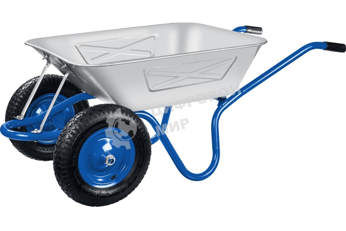 Усиленная тачка Зубр ПТ-350 строительная двухколесная 39913