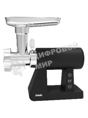Мясорубка электрическая BBK MG3000 черный, 2500 Вт, 2.5 кг/мин, реверс, защита от перегрузки, металлический лоток, насадки - 7