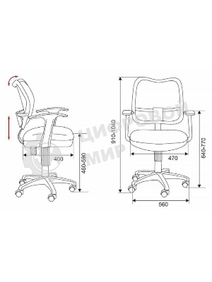 Кресло Бюрократ CH-W797/SD/TW-18 салатовый, сетка/ткань, 120 кг, механизм качания