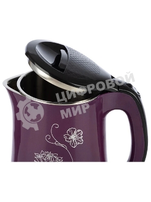 Чайник электрический Energy E-265 1.8 л,двойной корпус,фиолетовый,1500 Вт, (164127)