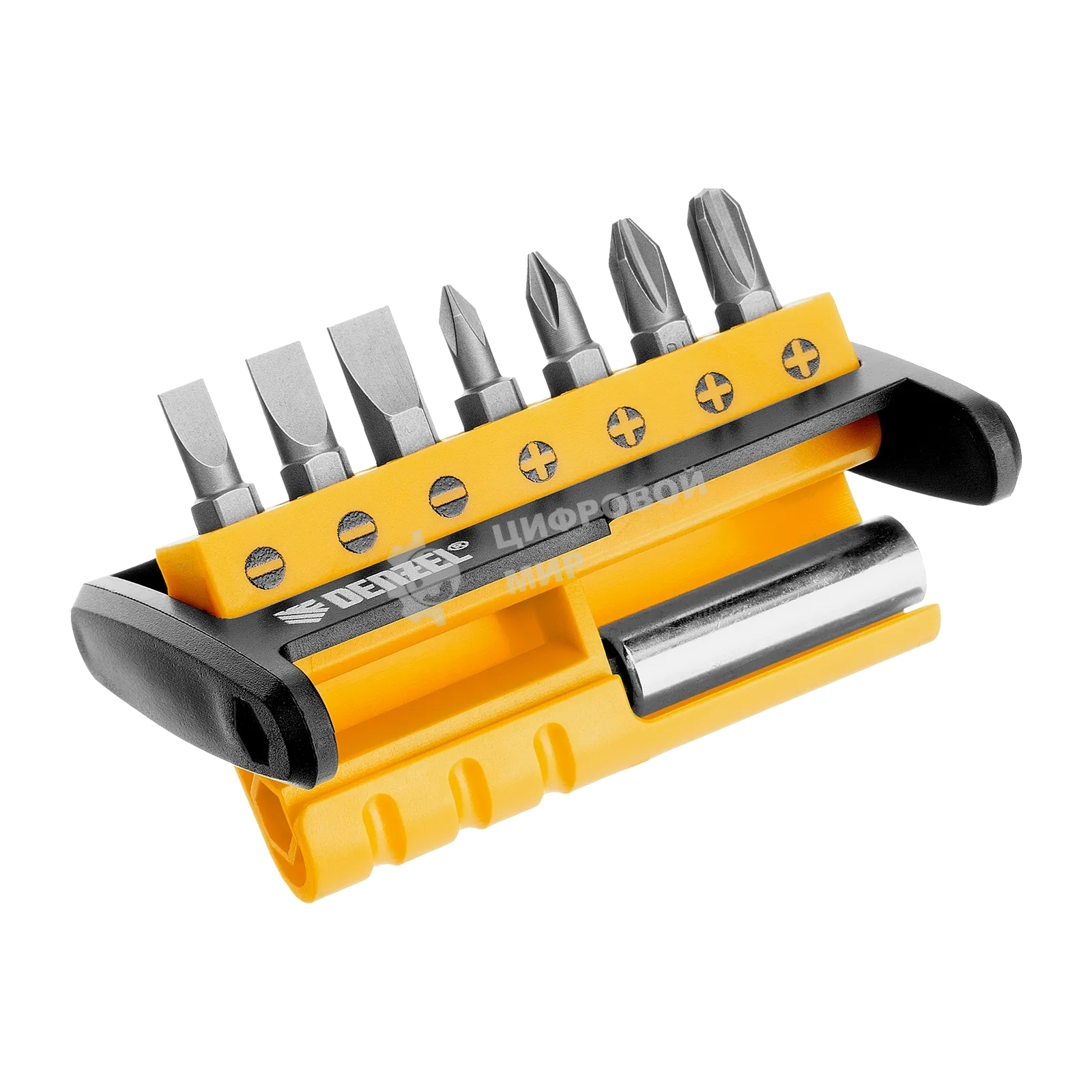 Набор бит с магнитным держателем Denzel S2, 8 шт.