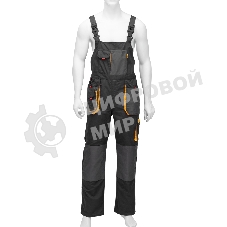 Полукомбинезон профессиональный рабочий Denzel 65% полиэстер 35% хлопок, XXL