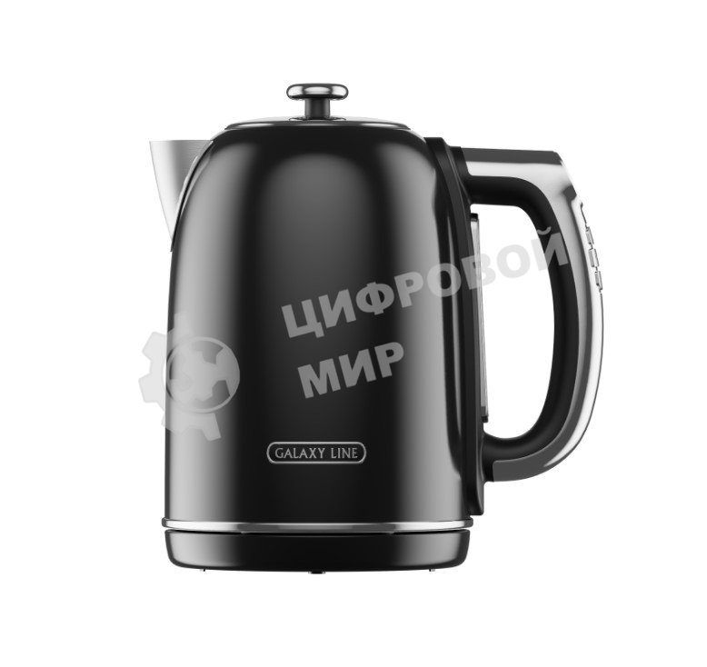 Чайник электрический Galaxy Line GL 0360 1.7 л, 2200 Вт, черный корпус: нерж.сталь/пластик