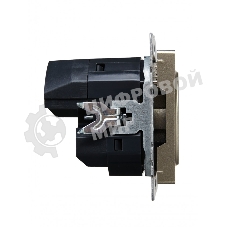 Розетка 1-местная IEK BRITE РЮш11-1-БрШ (BR-R14-16-U22-018-K37) с заземлением, с защитными шторками, 16А, с USB A+C 18 Вт, шампань