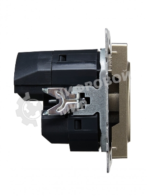 Розетка 1-местная IEK BRITE РЮш11-1-БрШ (BR-R14-16-U22-018-K37) с заземлением, с защитными шторками, 16А, с USB A+C 18 Вт, шампань