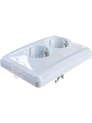 Розетка 2-м СП Вега РС12-3-ВБ с заземл. контактом без защ. штор 16А белый IEK ERV21-K01-16-DM