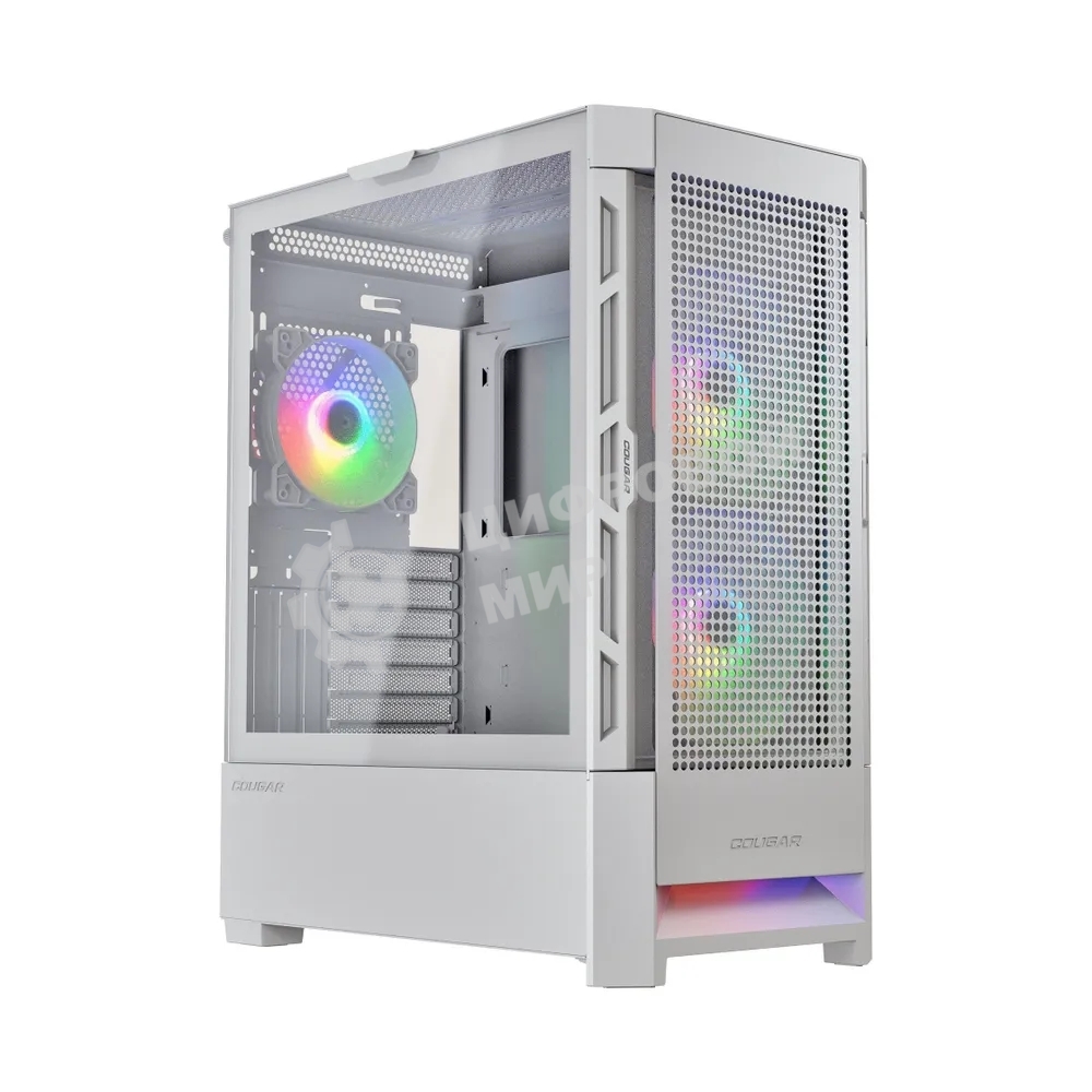 Компьютерный корпус Cougar Airface RGb White, 2х140мм + 1x120мм ARGB Fan, ARGB Fan Hub, без БП, белый, ATX